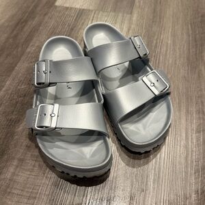 Birkenstock Arizona Essentials EVA Metallic Silver size EU 38 Ladies 7